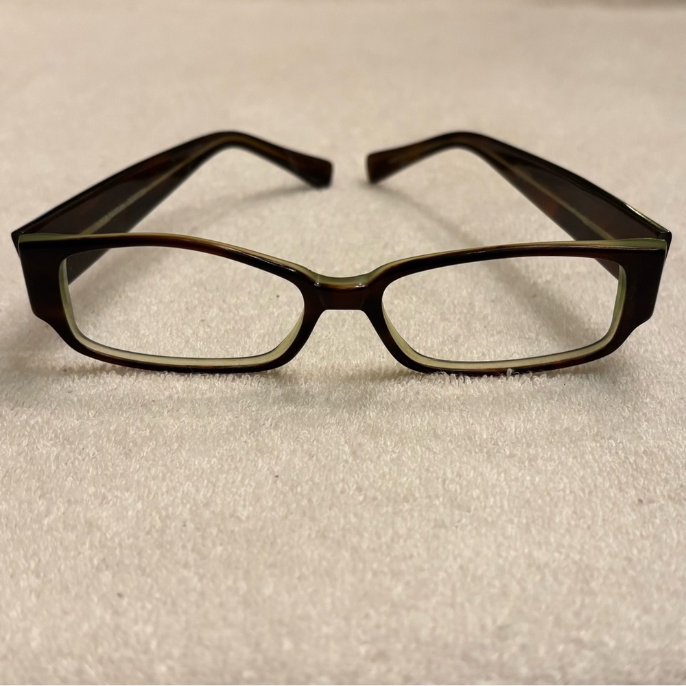 Oliver Peoples Rectangular Tortoise Shell Dorfman… - image 1